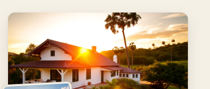 Casa de campo da Pousada Estância Bela Vista ao entardecer
